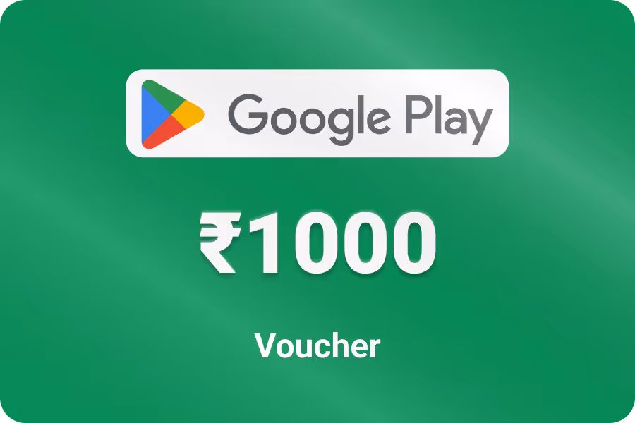 Google Play Voucher — Up to 25% off, from ₹750